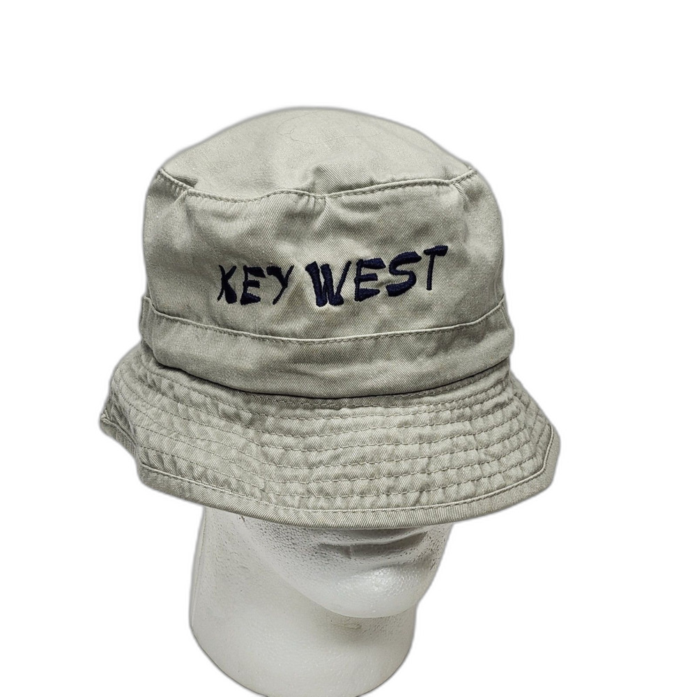 Key West Florida Bucket Hat Beige Khaki Cotton J Hats Souvenir Adult OSFA